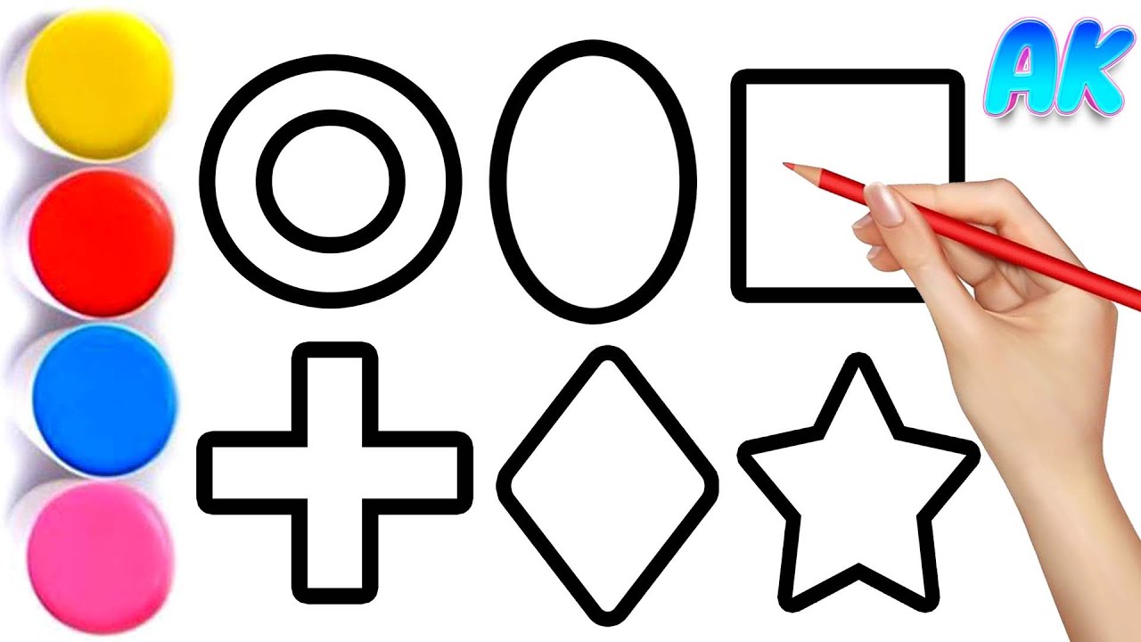 Learn to draw Shapes for kids, Learn 2d shapes, colors, abc song ...