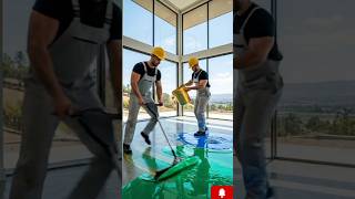 Luxurious Emerald Green Marble Floor (Before and After!) 💎#shorts #trending #epoxy #diy floor#viral