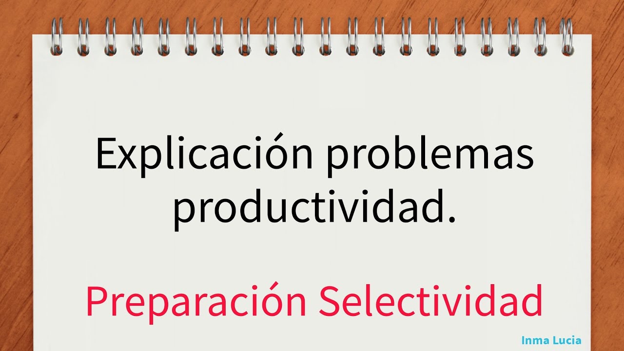 Explicaci n Problemas De Productividad YouTube
