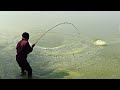 Amazing big fish catching with 12 feet bombu stick| Village rohufishing
