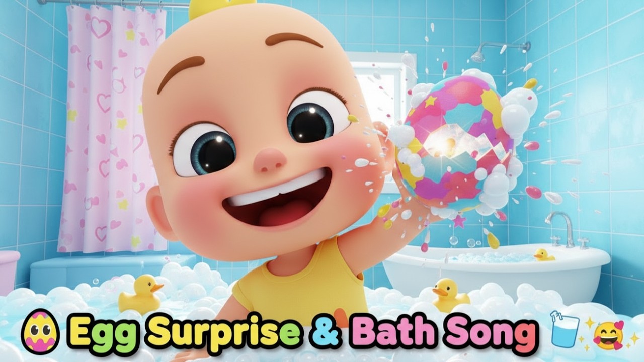 🥚 Песенка про купание с сюрпризом в виде яйца! 🛁 Веселье с пузырьками и цветами | Детские песенки...