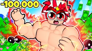 Spending $100,000 to get BIG MUSCLES in Roblox!