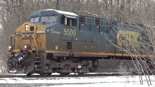 CSX M382 with CSX 5500 Leading CSX 1900 Seaboard Heritage in Richland NY...4-7-2026