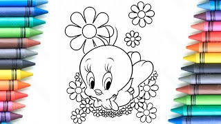 Tweety coloring pages || disney coloring pages || cute coloring pages