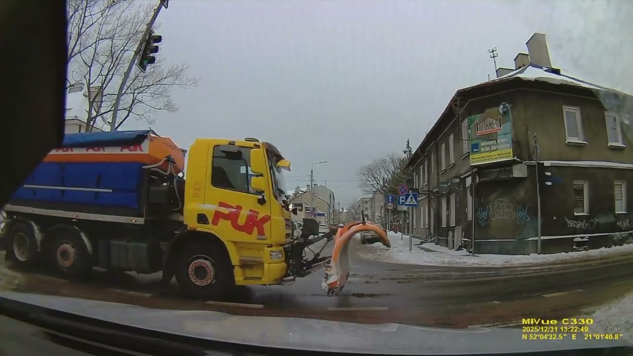 Driving in Poland - Winter Snow Warsaw suburbs / Jazda w Polsce - Zima i Śnieg - Okolice Warszawy HD