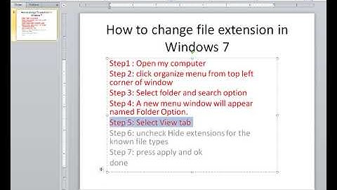 how to change file extension on windows 7