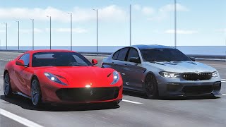 1000Hp BMW F90 M5 CS Vs Ferrari 812 GTS | 20KM Drag Race