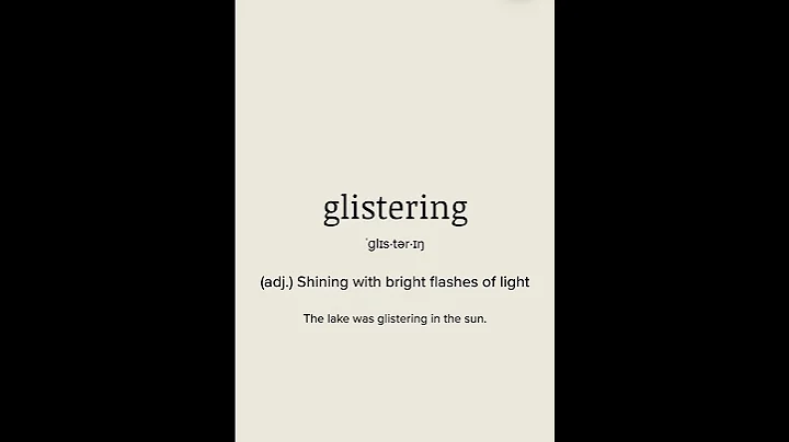 Word of the day: glistering | Boost up your English vocabulary | words meaning