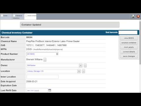 UNHCEMS Login, Dashboard, Chemical Inventory, Adopt Surplus Inventory