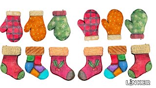 Easy Woodcarving -Stockings and Mittens Christmas Tree Ornaments (Full Tutorial)