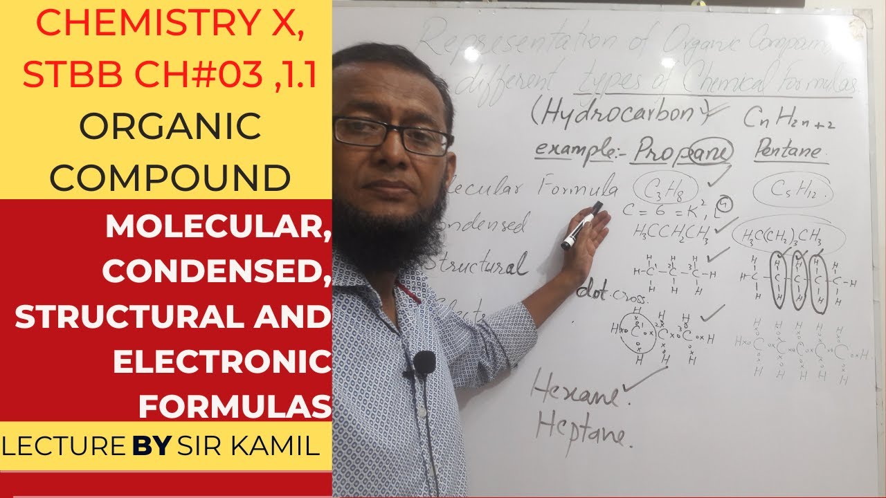 |KAMILACADEMY|Chemistry class X CH#03 Org.Comp|molecular, condensed, structural,electronic formulas|
