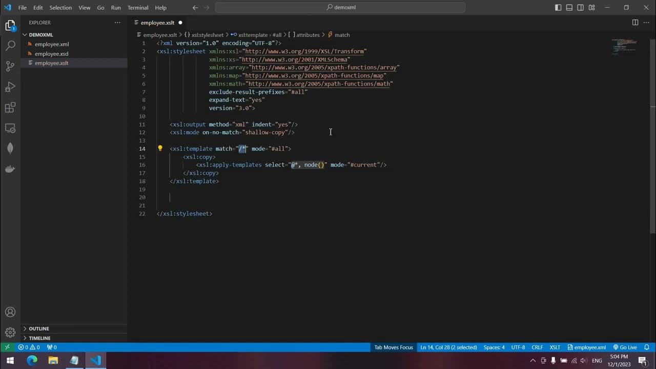 H ng d n c i extension trong visual code h tr so n th o xml xsd xslt