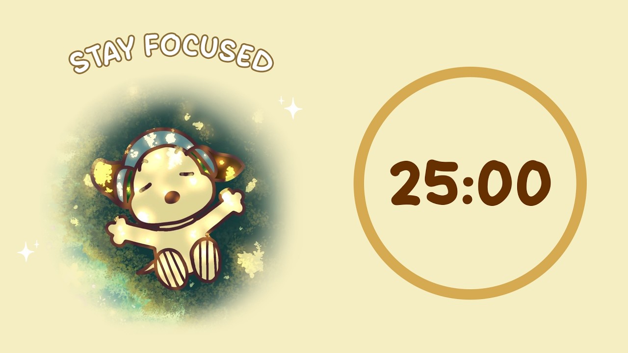 ✨ Study with Me | Sleepy Snoopy | 25/5 Timer | Chill Lo-fi 🎶 | 4 Hour Focus Session