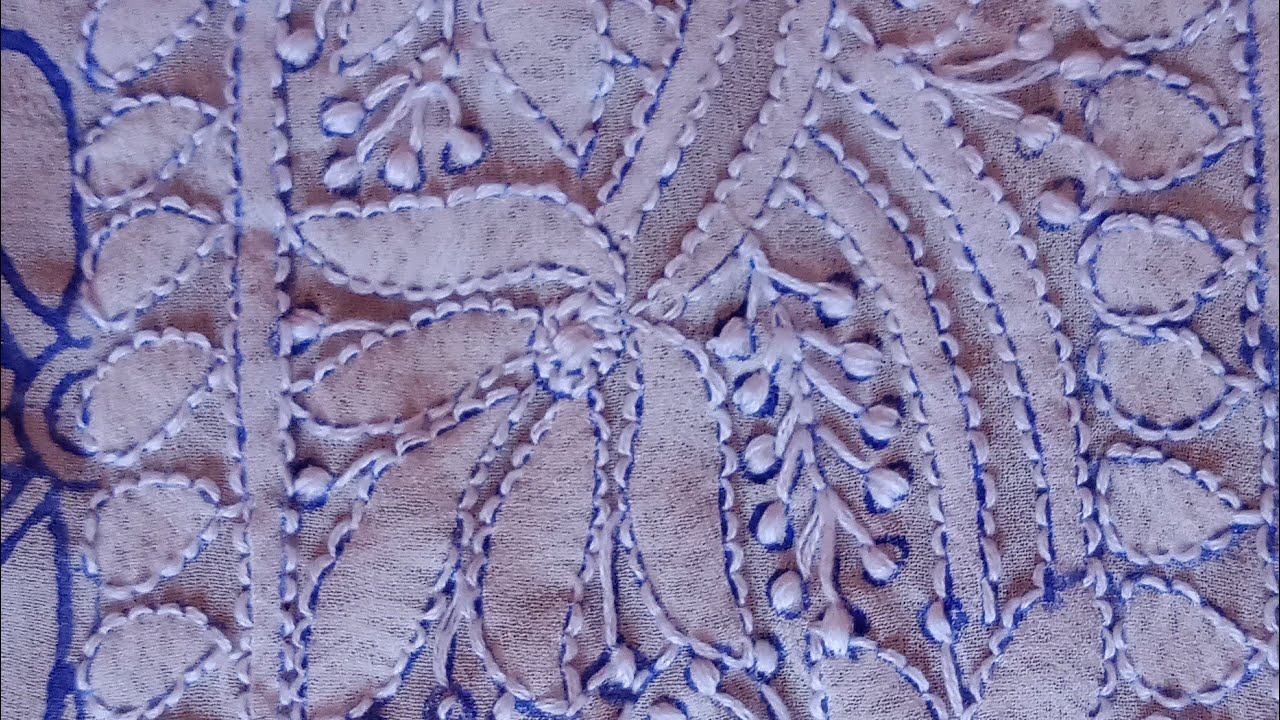 Keel kangan stitches, Chikankari embroidery design