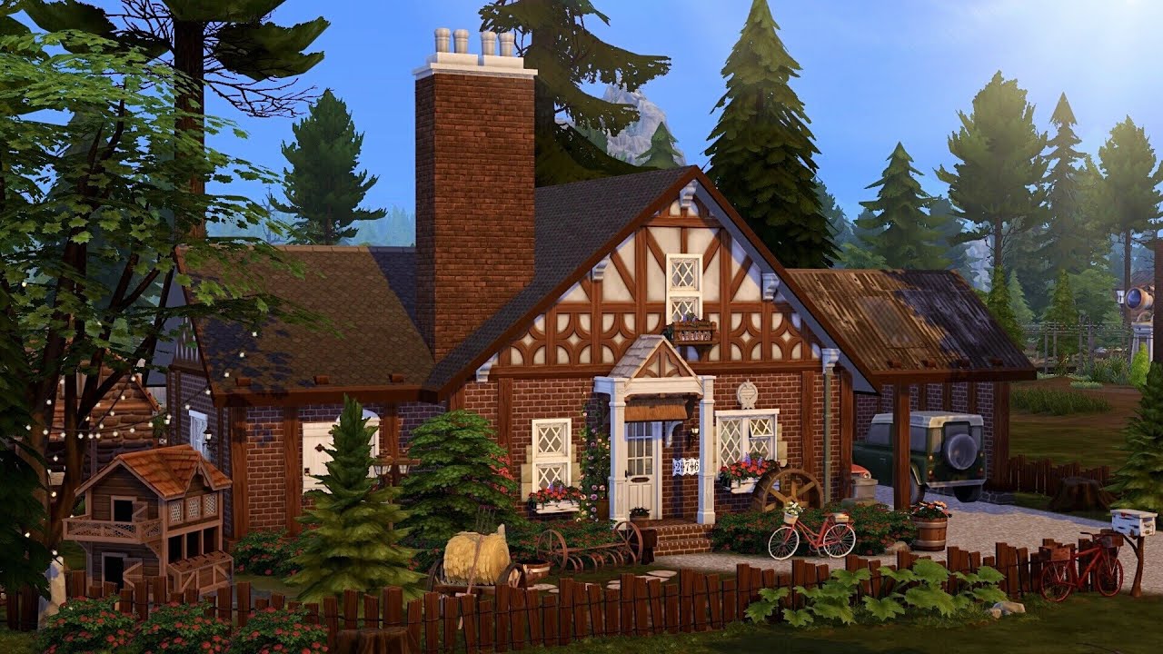 Cottage House • The Sims 4 • No CC | Speed Build - YouTube
