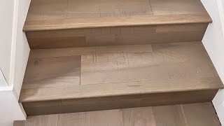 How to install a staircase step with engineered wood