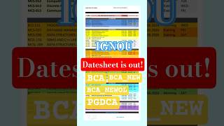 Datesheet is out now! for IGNOU BCA june 2026 Exams #ignou #datesheet2026 #bca_new #bca
