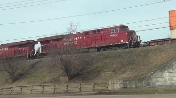 Canadian Pacific Train Going Over a Bridge