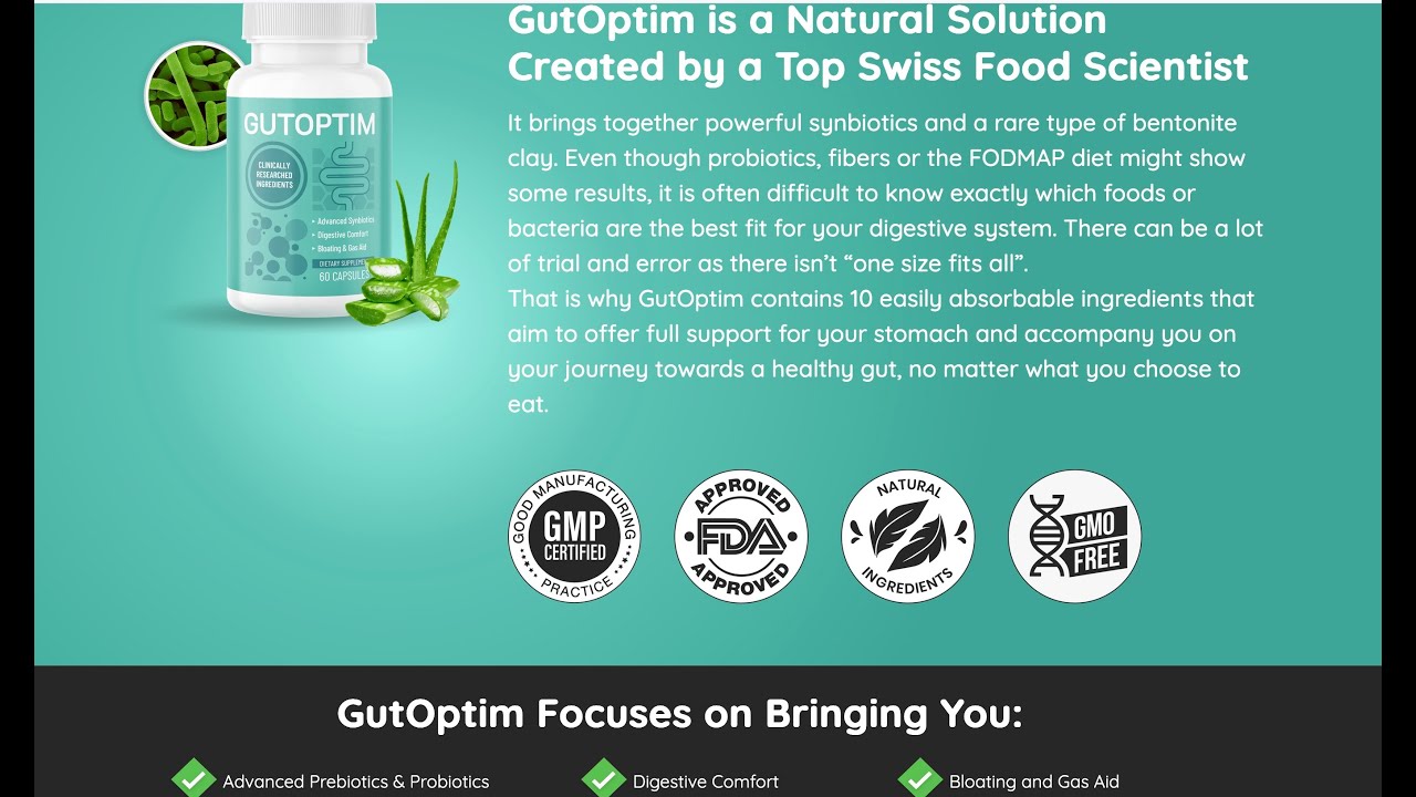 GutOptim is a Natural SolutionCreated by a Top Swiss Food Scientist
