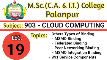 903 | L19 | Cloud Computing | Other Types of Binding | Wcf Service Componenet | by ARN