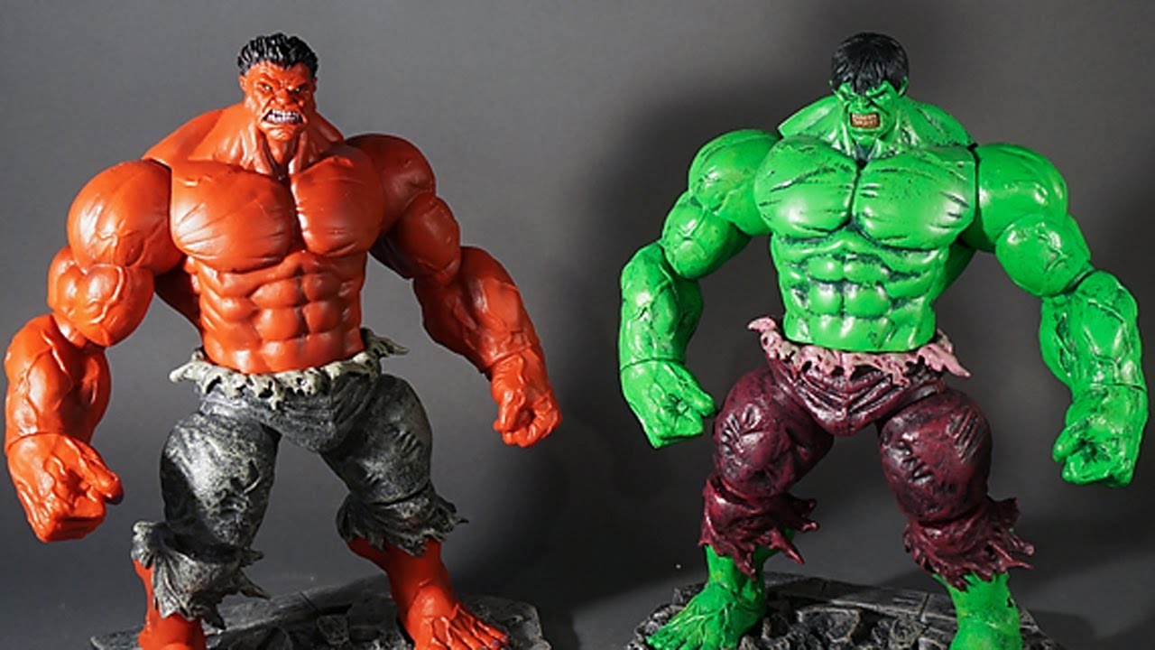 Insister Psykologisk øverst Green Incredible Hulk & Red Hulk Marvel Select Action Figure  ActionFeatures.net Toy Talk Review - YouTube