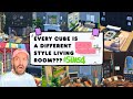 Spinning the Wheel to Design Living Rooms in The Sims 4 🎡 (Every Cube is a Different Style)