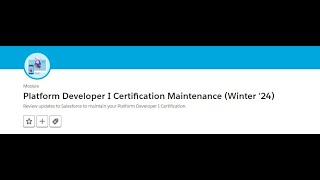 platform Developer I Certification Maintenance Winter '24 ||pd1 maintenance