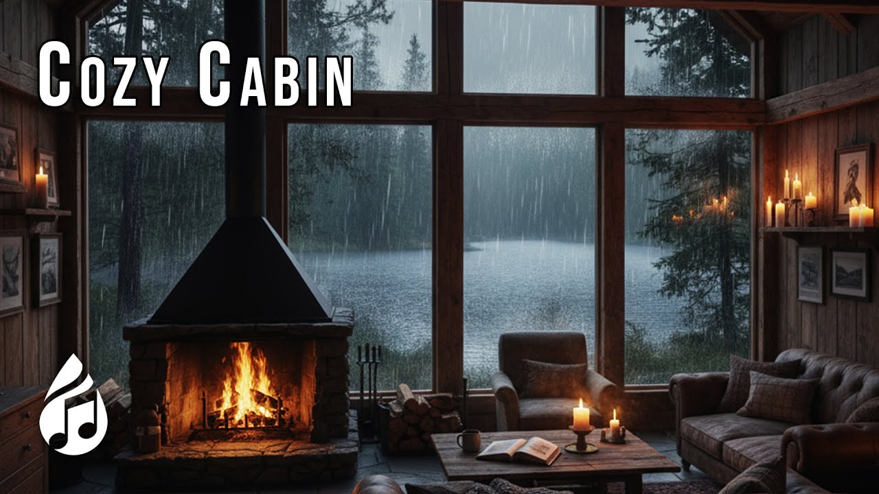 Rain & Fireplace Sounds for Deep Sleep • Cozy Cabin Ambience All Night ...