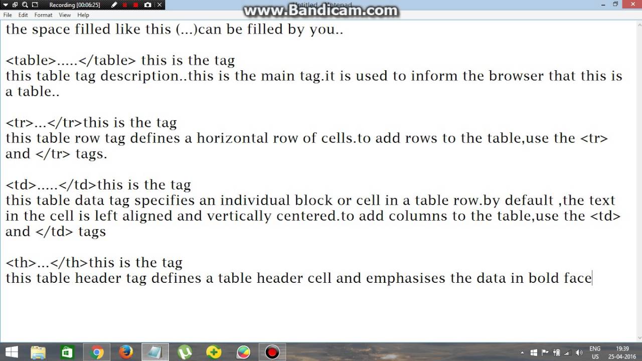 basic table tags in html document 2016 youtube html basic format