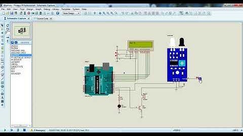 IR proximity sensor with lcd buzzer using arduino proteus demonstration