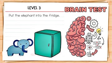 Brain Test Level 3 Put the elephant into the fridge walkthrough.