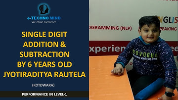 Setting the path for bright future-6 years old Jyotiraditya - Abacus skills - e-Techno Mind Kotdwara