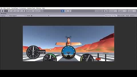 Flight Simulation over Desert Airport in Unity 3d