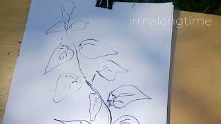 cara mudah sketsa bentuk-daun sirih merah/sketsa irmalongtime#inkonpaper