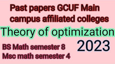 Past papers Math 608 theory of optimization II Mathskillsets