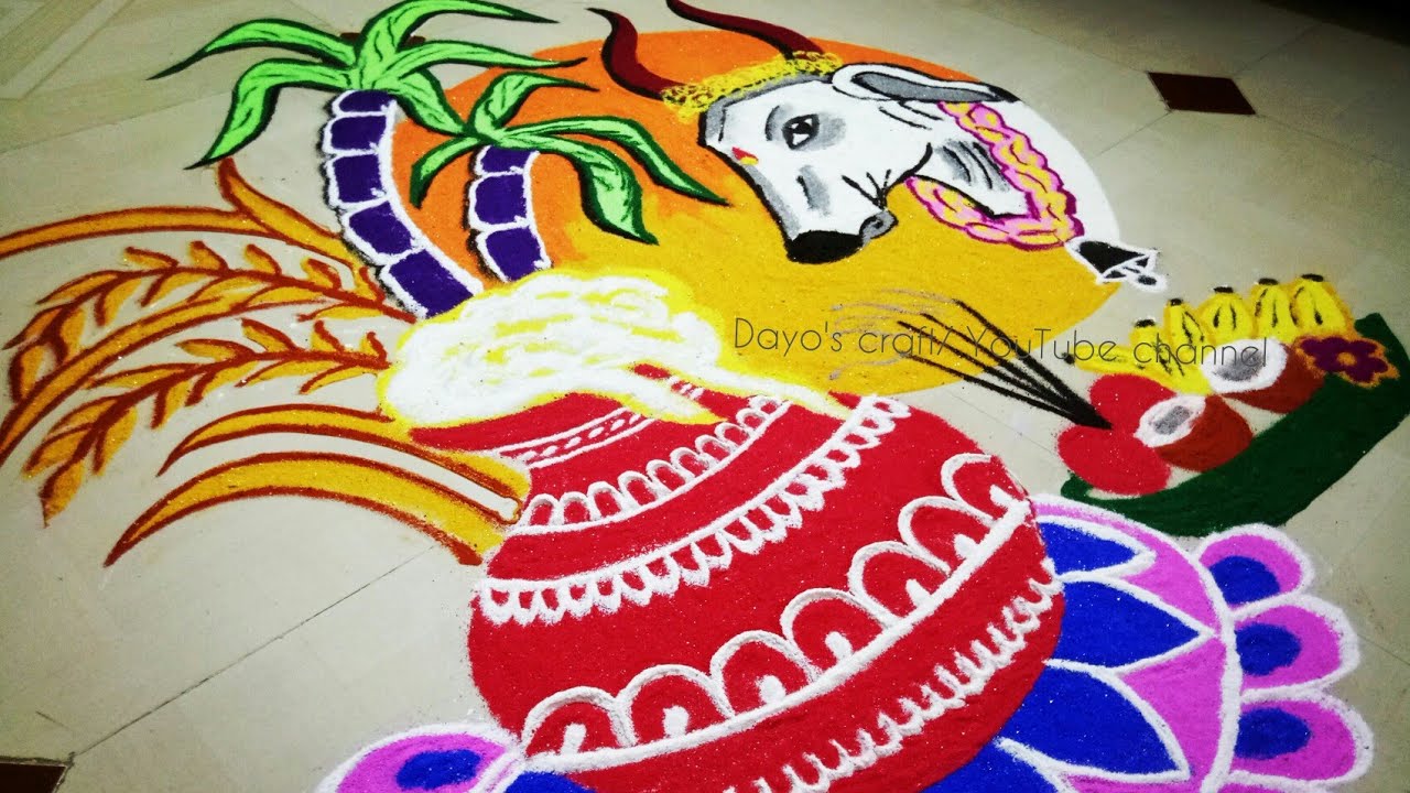 Mattu pongal special Rangoli/ Kolam - 2019 - YouTube