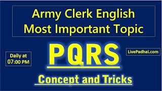 PQRS Questions for Army Clerk | Keshav Sir | army clerk english classes, pqrs tricks, Airforce engli