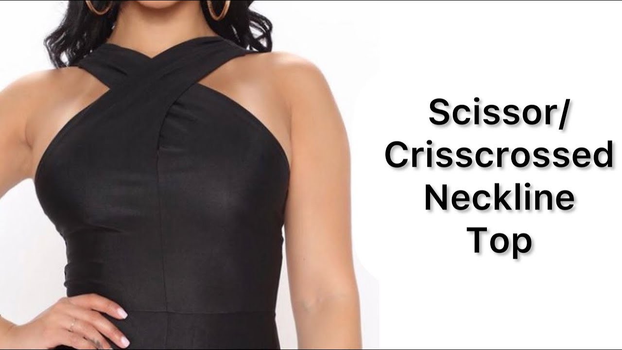 How to cut and sew a criss cross | scissor neckline  crop top (diy)