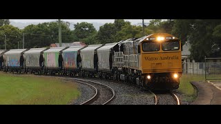 Watco grain trains Between Karrabin and Spring Bluff