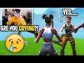 This KID started CRYING TEARS when he ran into me on Fortnite! (he was so HAPPY)