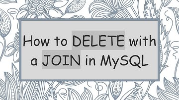 How to DELETE with a JOIN in MySQL