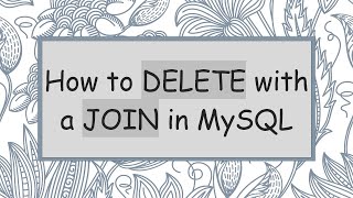 How to DELETE with a JOIN in MySQL