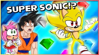Video thumbnail of "SUPER SONIC! - Sonic & Amy REACT to "Goku VS Sonic The Hedgehog - Rap Battle" by VideoGameRapBattles"
