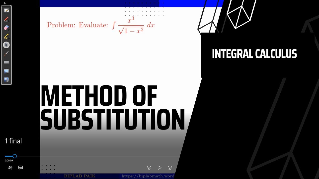Method of Substitution. Problem # 1. Section IV. Class XII. Dr S N Dey. Mathematics. WBCHSE