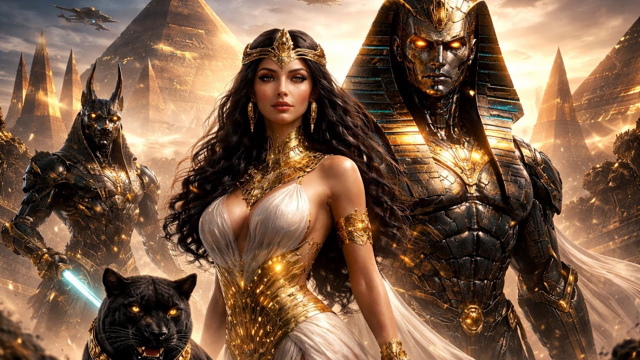 Futuristic Egyptian Gods Rise | Queen, Pharaoh & Anubis Awaken