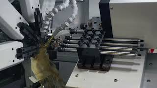 The functional combination of gang type athe and cam automatic lathe.#latheturning #cnclathe