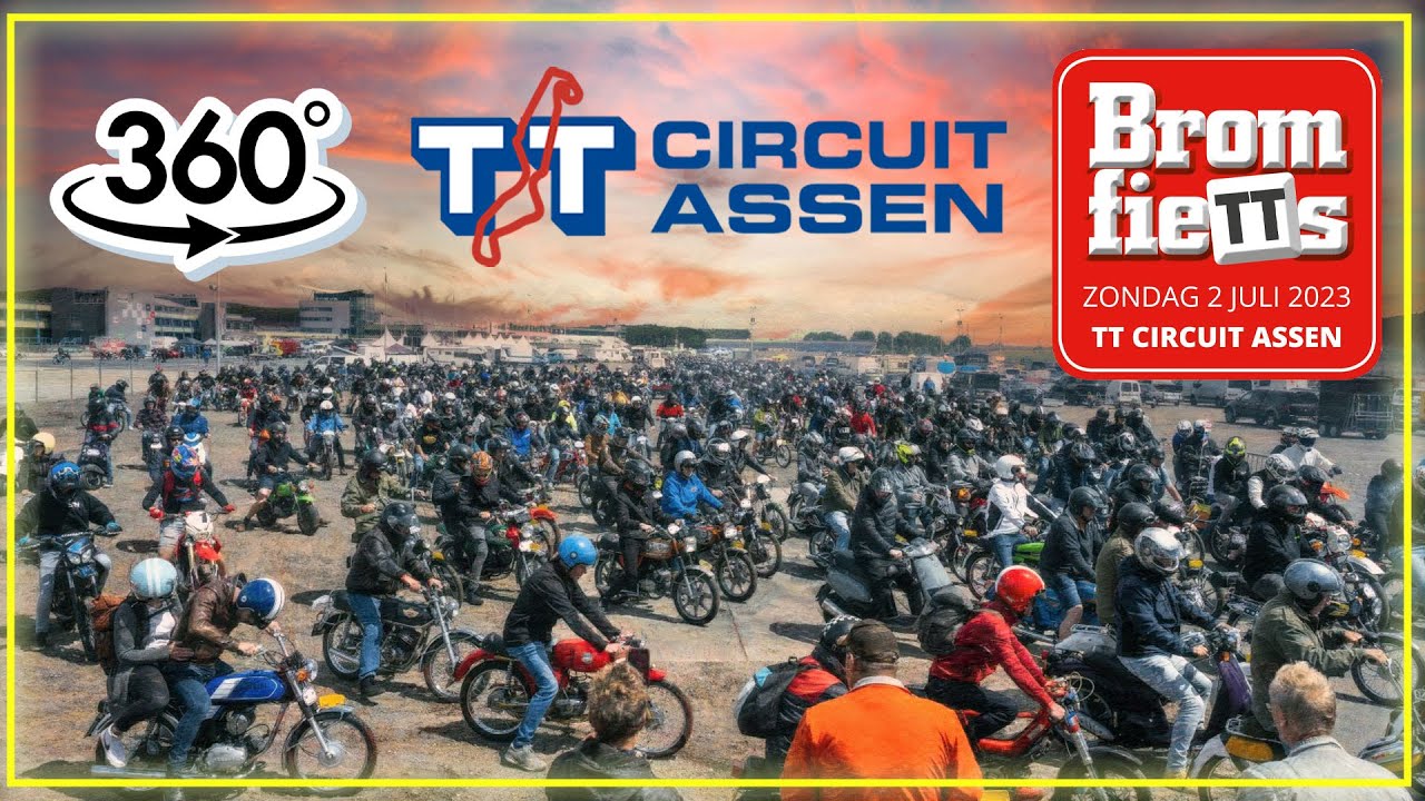 Tt 360 Mit 1000 MOPEDS über den TT Circuit in 360° VR BromfieTTs 2023 🔥 - YouTube