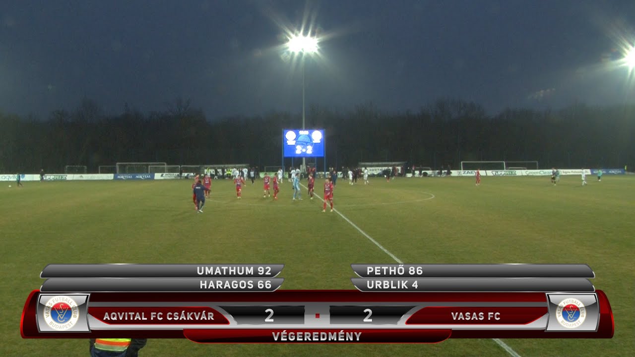 Merkantil Bank NBII 2025/2026, 16. forduló: Aqvital FC Csákvár - Vasas FC 2-2