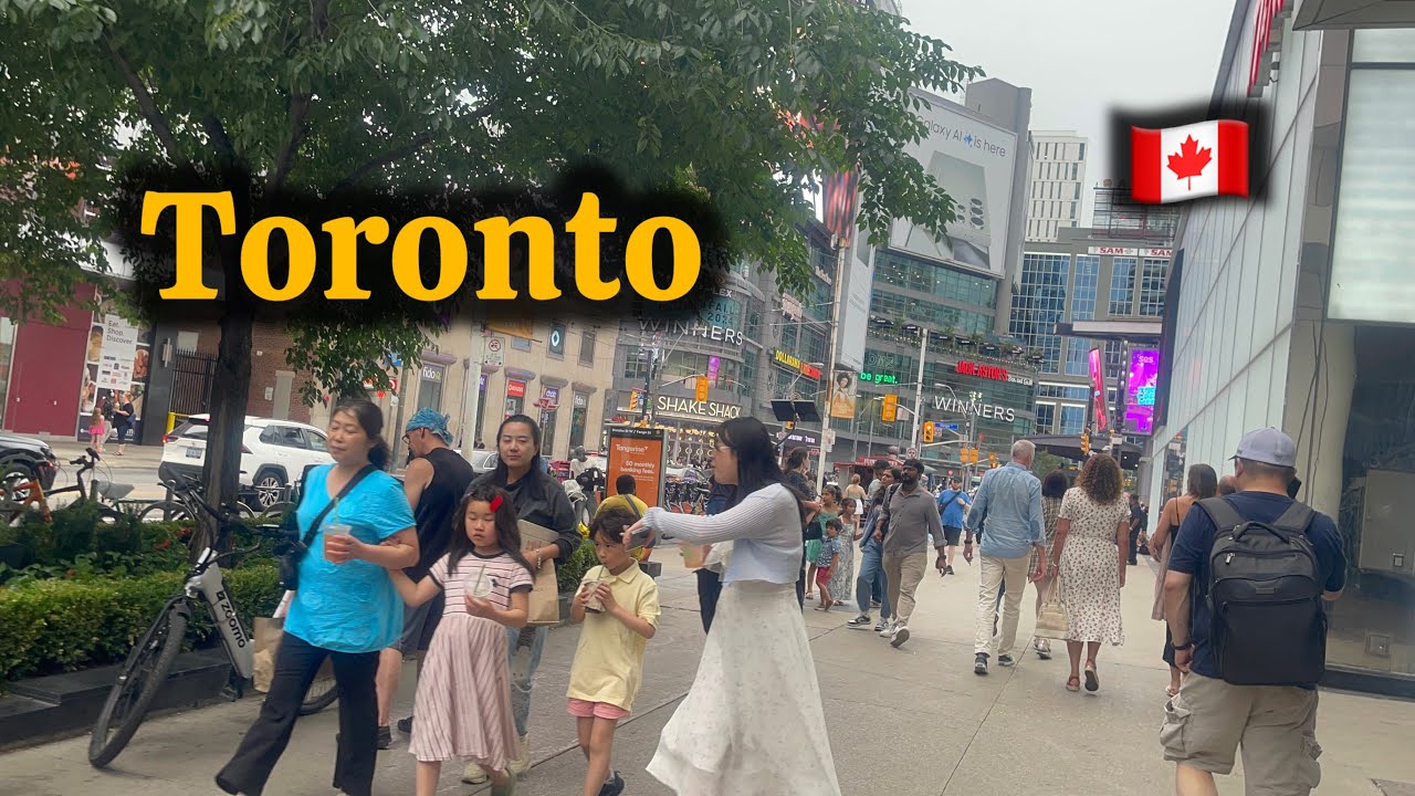 4 K 🇨🇦 Canada Toronto Downtown Dundas street July 2024 walking tour ...