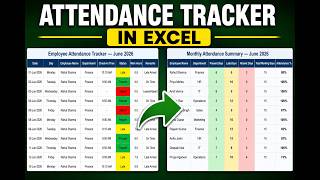 Build an Automatic Attendance Tracker in Excel | Monthly Summary with Formulas